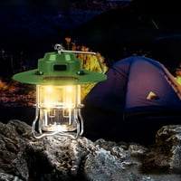 Haykey New Prijenosni retro kamping lampica, USB punjivi kamp fenjer, viseći zatamnjeni LED lampion TENT, vodootporno lagano svjetlo za kampiranje za dvorištu na otvorenom