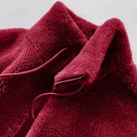 SHOMPORT Ženska zimska jakna Zip up Fuzzy postolje za ovratnik sa džepovima Fleece obložen toplim kaputom