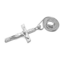 Ijewelry srebrni tonski crucifi križni privjesak bo lančani ogrlica 16 ''