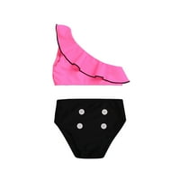 Fragarn Ljeto Kids Baby Girls Solid Print Ruffles kupaći kostimi kupaći kostim bikini odijelo