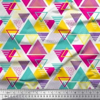 Soimoi Pink Moss Georgette tkanina trokuta geometrijsko dekor tkanina tiskano dvorište široko