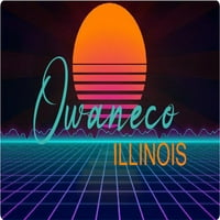Owaneco Illinois Vinil Decal Stiker Retro Neon Dizajn