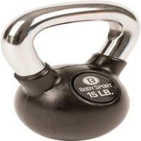 Body Sport Gumeni čelični kettlebell, ib. - Easy Grip, trening snage KettleBells za dizanje težine -