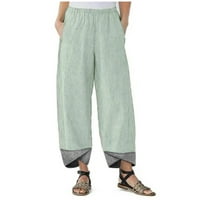 Xiuh casual pantalone Žene Ležerne prilike pamučne posteljine Solid Patchwork Nepravilne labave pantalone