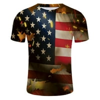 Vedolay Američka zastava Majica Men Leasual Fashion Print Okrugli vrat Torp TOP MUS GYM FUNNY T BESPRTS