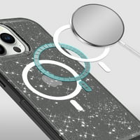 Magsafe kompatibilan slučaj Stardust Glitter za iPhone Pro - crni