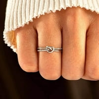 SHLDYBC prstenovi za žene, dvoslojni dijamantski oblikovani u obliku srca cool dame prsten za vjenčanje zaručnike prstenovi angažman vjenčanje za rođendan Valentinovo nakit pokloni na klirensu