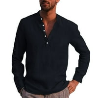 Muška modna casual top košulja Jednostavna udobna košulja na ovratniku od punog boja gornje majice s