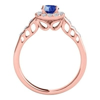 Mauli dragulji za angažovanje prstenova za žene 1. Carat Halo Sapphire i dijamantski angažman prsten