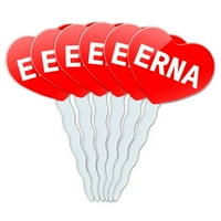 Erna Heart Love Cupcake Picks Toppers - Set od 6