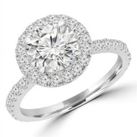 Veličanstvo Diamonds MD180457-8. 1. CTW okrugli dijamantni vintage halo zaručnički prsten u 14k bijelo