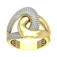 Araiya 14k žuti zlatni dijamantni prsten, veličina 7.5