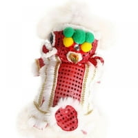 Pas kostim slatki lion ples kućni kostim sa crvenim šljokicama Novogodišnje mačje začepljenice kaputice