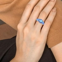 Biplut ženski prsten Geometric Fau Gem nakit elektroplata svijetli sjaj prstena za vjenčanje