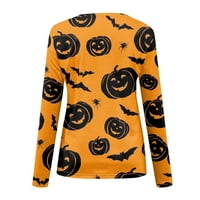 Strugten ženski modni casual dugih rukava Halloween Print V izrez TOP bluza