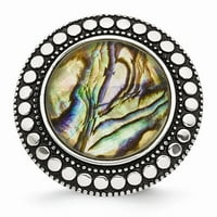 Bijeli prsten od nehrđajućeg čelika modni abalone polirani i antikvitetski sintetički
