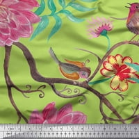Soimoi ljubičasta pamučna pamučna pamučna tkanina, lišće i cvjetna ispis tkanina sa dvorištem širom
