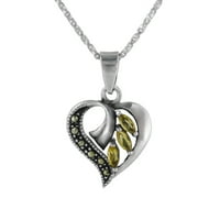 Sterling srebrna rođenja kristalna ogrlica od srčanih privjeska, novembar žuta