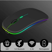 2.4GHz i Bluetooth miš, punjivi bežični miš za lavu Z2S Bluetooth bežični miš za laptop MAC računarsku tablet Android RGB LED baby Pink
