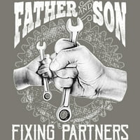 Otac i sin mehanički majica Mehaničar Day Day Day Poklon Juniors Carcoal Grey Graphic Tee - Dizajn ljudi