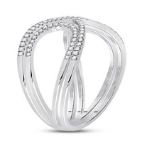 Dijamantna ponuda 10kt bijela zlatna žena Okrugli dijamant Crossover modni prsten CTTW
