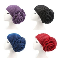 Veliki cvjetni sjajit kapa za šešir za žene cvijeće kockice zamotavanje glave