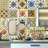 Ogulje i sjecinje samoljepljivim uklonjivim štapom na marokanskim pločicama u stilu