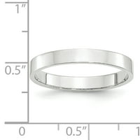 Carat u Karatsu 10k bijeli zlatni široki bed lagana ravna vjenčana prstena veličine -7,5