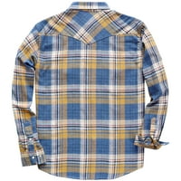 Dubinik® muns flannel majice s dugim rukavima biserni zvučni tasteri zapadni kaubojski vintage radno