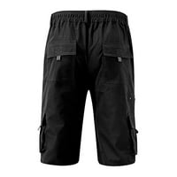 Veliki muški kratke hlače Plus veličine Muški teretni kratke hlače Multi-džepovi opuštene ljetne plažne kratke hlače crna m