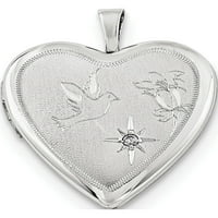 Dizajner Sterling Silver Rhodium-prekriven dijamant D C Dove & Cvjetna srca Cuth Cuth Made in Hong Kong