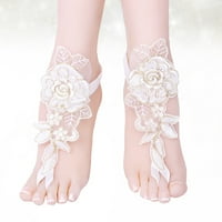 Žena Retro Rose Dekor stopala Bridal Barefoot lančana lanca čipke Cvijeće za cvijeće za vjenčanje matura