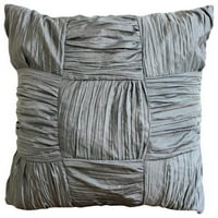Euro jastuk sham prekrivači, ukrasni sivi europski jastuk, srušene svilene euro jastučneke, patchwork, moderne europske šamce - Dreamy srebrno sivo