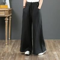 Solacol High Squist široke pantalone za žene za žene hlače za žene visoke struk široke pantalone za