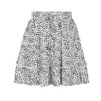 Žene Ljeto Ležerne prilike Vintage High Squik Cvjetni print Plaže Ruffled Short suknja Ženske boemske