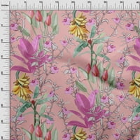 Onuone poliesterske spande srednje ružičaste tkanine Tropska cvjetna haljina materijala od tkanine od