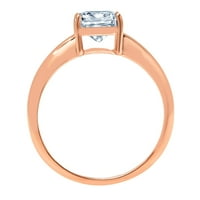 1. CT Briljantni jastuk Cleani simulirani dijamant 18k Rose Gold Solitaire prsten SZ 8.5