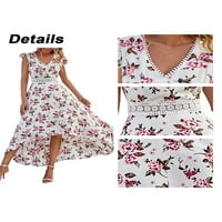 Nananla ženska zvanje Bohemian Maxi haljina cvjetni print bez rukava bez rukava HI-Low A-line haljina
