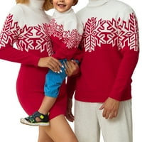 Podudaranje porodičnih pahuljica Božićne džempere Par ružnog praznika Pleteni pulover