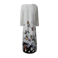Haljine za žene Ležerne prilike za žene Retro stil modnog otisnog s dugih rukava s dugim rukavima dugačka