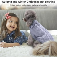 Duks pulover za božićne kućne ljubimce pleteno topla čvrsta boja jesenska zimska odjeća
