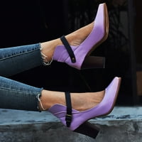 Giligiliso sandale Ženske jedne cipele s visokom petom kopčom Square Heel Patchwork pumpe Sandales prodaja