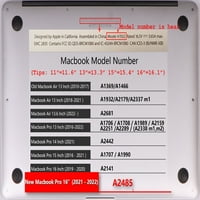 Kaishek za MacBook Pro 16 Slučaj rela. Model A2780 A2485, plastična pokrivača tvrdog školjka, ružičasta serija 1101