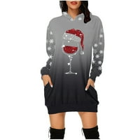 Mini duks haljina za ženske dame Crveno vino staklo Grafičke majice za gamaše Trendy Ležerne prilike