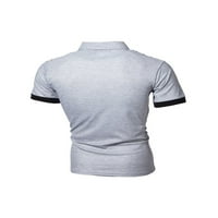 Luxplum muški ljetni vrhovi kratki rukav T košulje rever izrez Slim Fit bluza Sport Tee Light Svijet