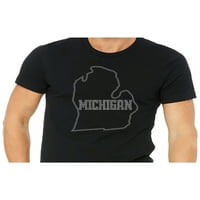 Košulja na državnom mapu Michigan Rhinestone - Michigan odjeću - Michigan State Tee- Great Lake State-Michigan