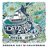 Bay Bay, Kalifornija, Vodeni kitov, duboko plavo more, nautička umjetnost
