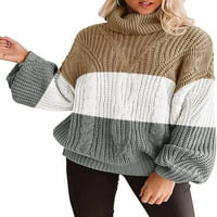 Ženski dugi rukav kornjač Chunky pletene labave prevelike džemper pulover Jumper vrhovi