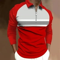Muške košulje s dugim rukavima Golf Majica Solid Color Contrast na otvorenom Ležerne prilike modni patentni