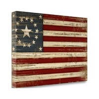 Američka zastava Jennifer Pugh, Fine Art Giclee Ispis na Galeriji Wrap Platno, spreman za objesiti